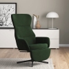 Sillón de relax con reposapiés terciopelo verde oscuro