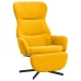 Sillón de relax con reposapiés terciopelo amarillo mostaza