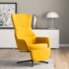 Sillón de relax con reposapiés terciopelo amarillo mostaza