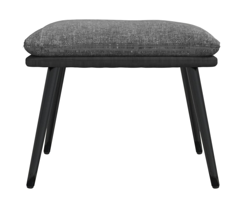 Sillón de relax con taburete tela gris claro y piel sintética