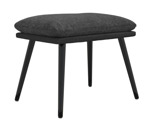 Sillón de relax con taburete tela y piel sintética gris oscuro