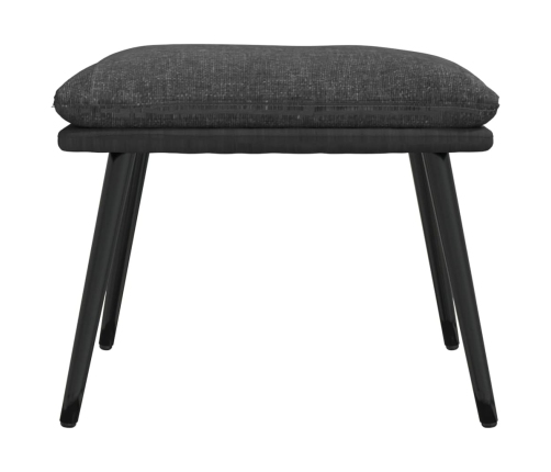 Sillón de relax con taburete tela y piel sintética gris oscuro