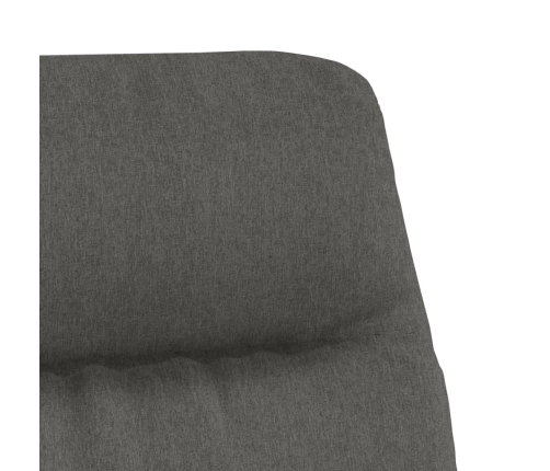 Sillón de relax con taburete tela y piel sintética gris oscuro