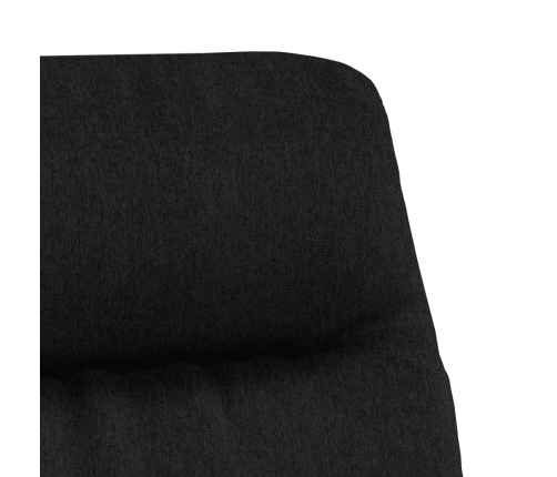 Sillón de relax con taburete de tela y cuero sintético negro