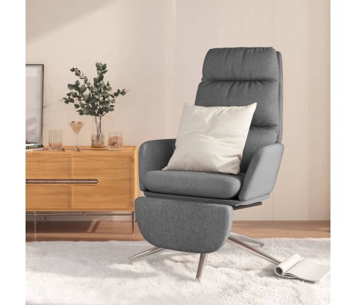 Sillón de relax con reposapiés tela gris claro