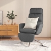 Sillón de relax con reposapiés tela gris oscuro