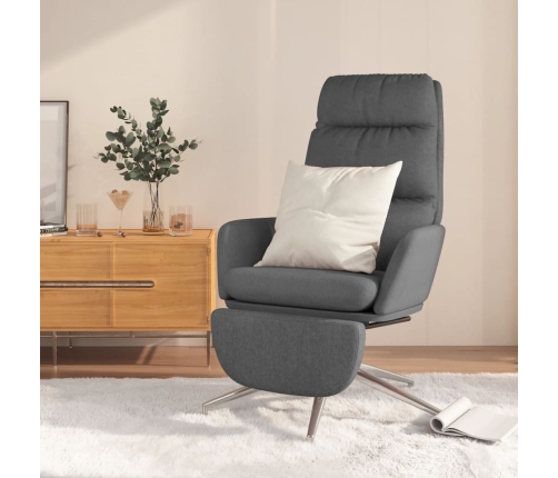 Sillón de relax con reposapiés tela gris oscuro