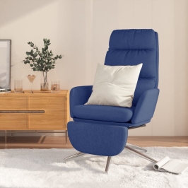 Sillón de relax con reposapiés tela azul