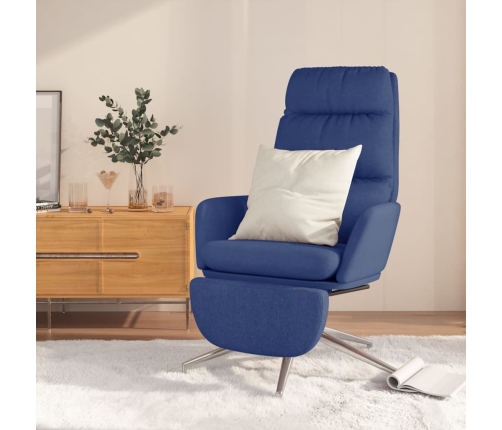 Sillón de relax con reposapiés tela azul