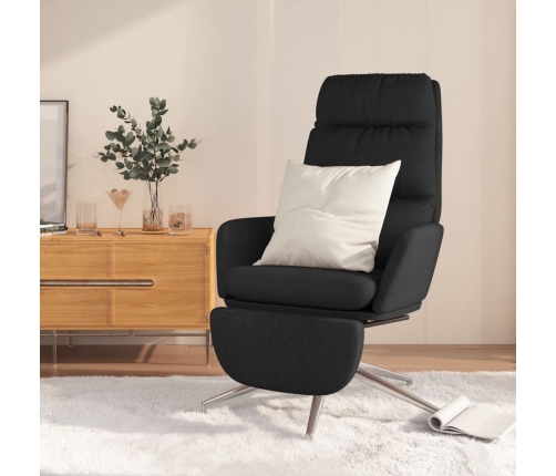 Sillón de relax con reposapiés tela negro