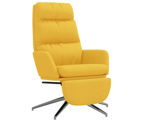 Sillón de relax con reposapiés tela amarillo mostaza