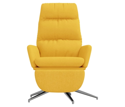 Sillón de relax con reposapiés tela amarillo mostaza