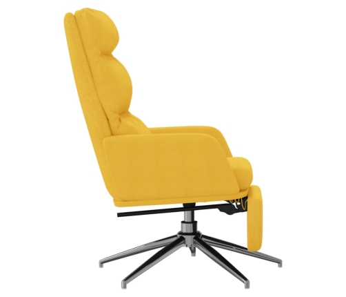 Sillón de relax con reposapiés tela amarillo mostaza