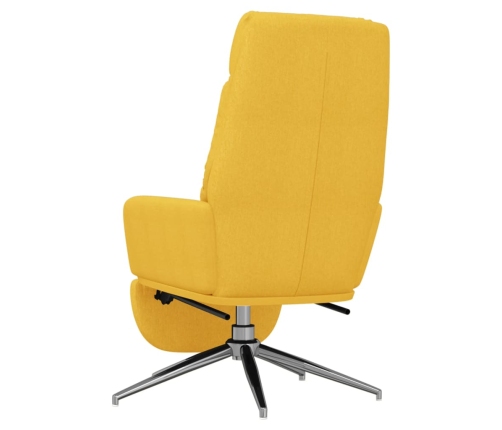 Sillón de relax con reposapiés tela amarillo mostaza