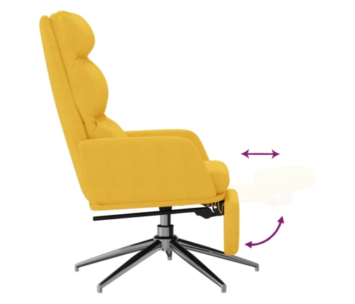 Sillón de relax con reposapiés tela amarillo mostaza