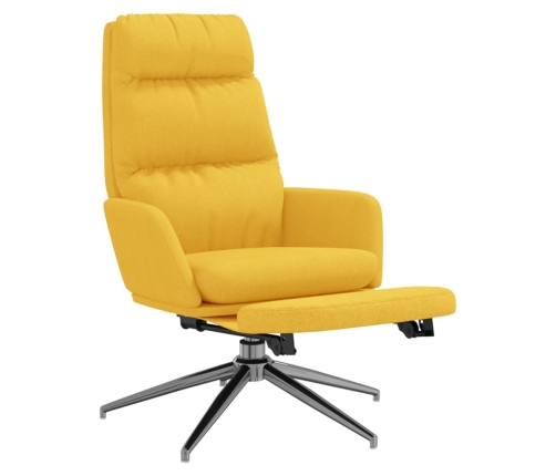 Sillón de relax con reposapiés tela amarillo mostaza