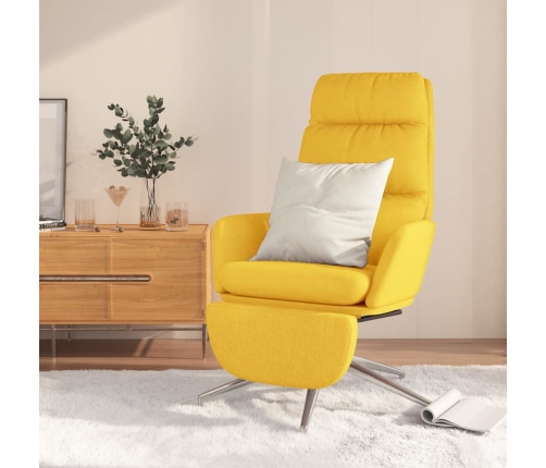 Sillón de relax con reposapiés tela amarillo mostaza