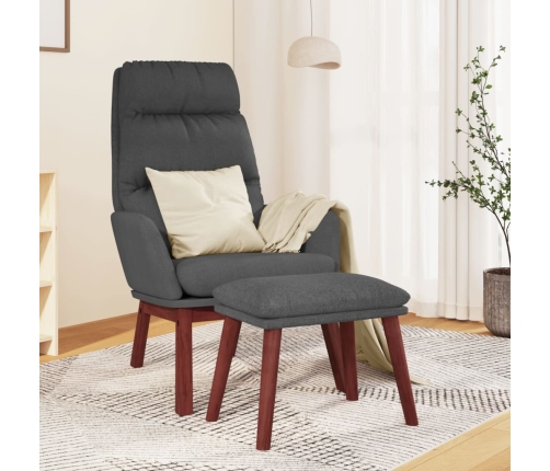 Sillón de relax con taburete tela gris oscuro