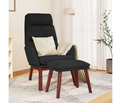 Sillón de relax con reposapiés tela negro