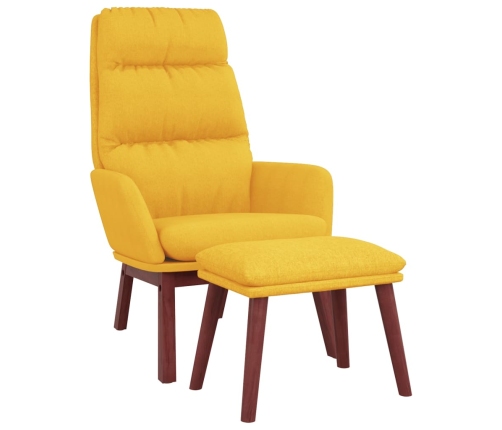 Sillón de relax con reposapiés tela amarillo mostaza