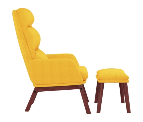 Sillón de relax con reposapiés tela amarillo mostaza