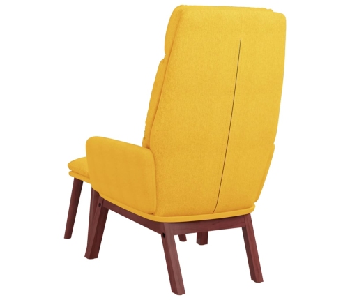 Sillón de relax con reposapiés tela amarillo mostaza