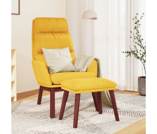 Sillón de relax con reposapiés tela amarillo mostaza