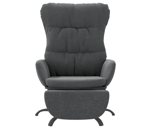 Sillón de relax con reposapiés tela gris oscuro