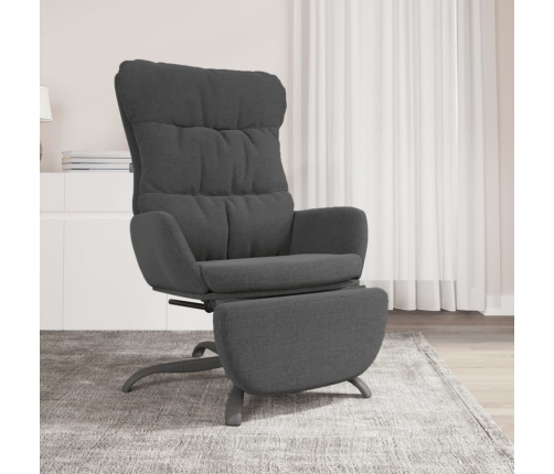 Sillón de relax con reposapiés tela gris oscuro