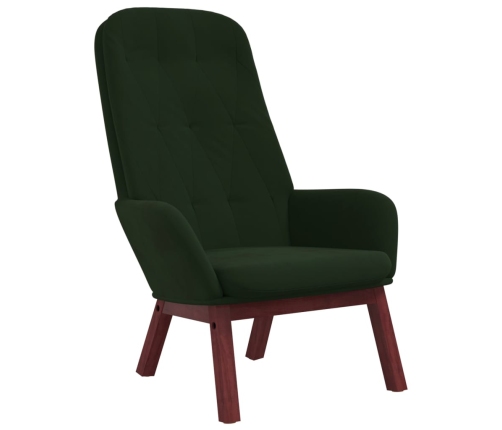 Sillón de relax con taburete terciopelo verde oscuro