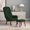 Sillón de relax con taburete terciopelo verde oscuro