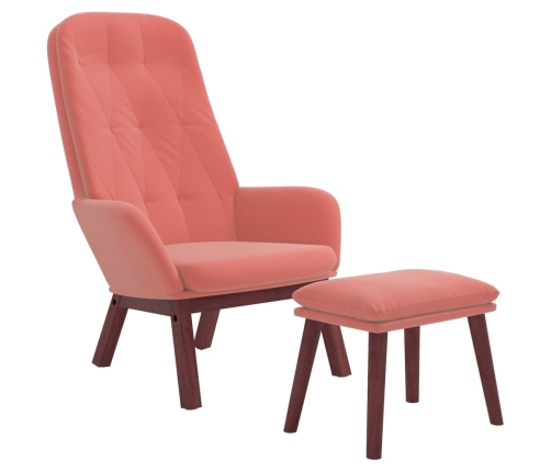 Sillón de relax con taburete terciopelo rosa