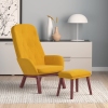 Sillón de relax con taburete terciopelo amarillo mostaza