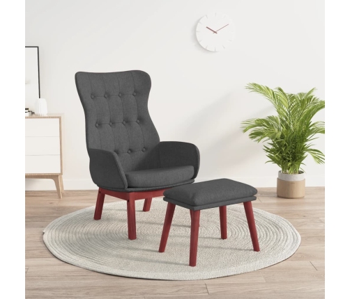 Sillón de relax con taburete tela gris oscuro