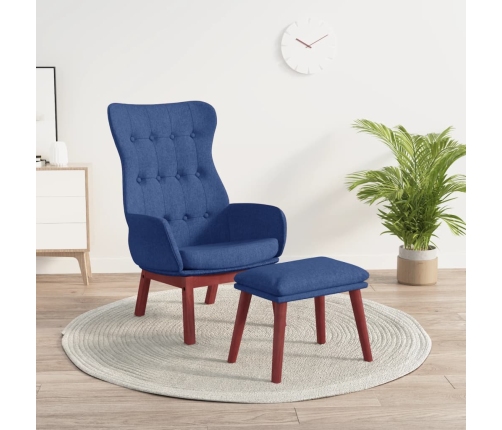 Sillón de relax con taburete tela azul