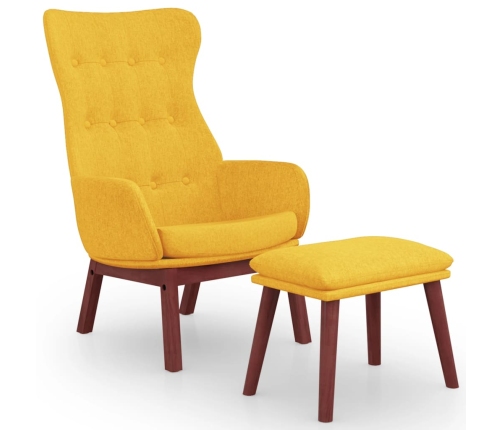 Sillón de relax con taburete tela amarillo mostaza