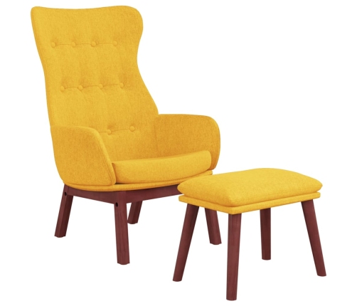 Sillón de relax con taburete tela amarillo mostaza