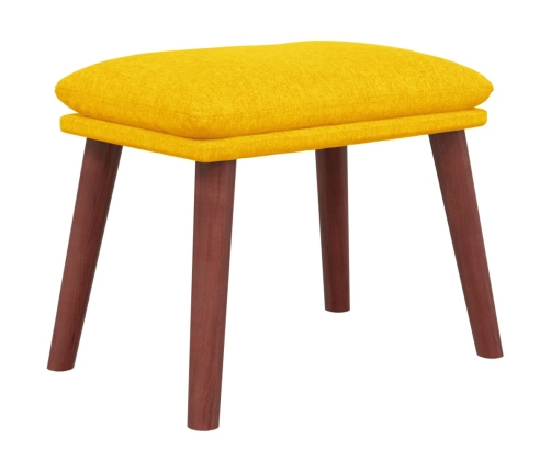 Sillón de relax con taburete tela amarillo mostaza