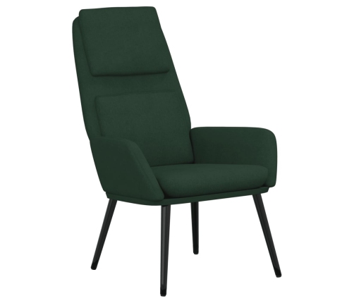 Sillón de relax con reposapiés tela verde oscuro