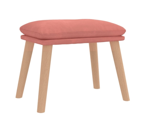 Sillón de relax con taburete terciopelo rosa