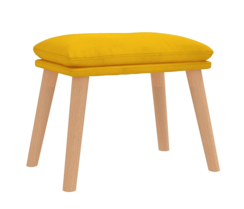 Sillón de relax con taburete terciopelo amarillo mostaza