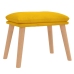 Sillón de relax con taburete terciopelo amarillo mostaza