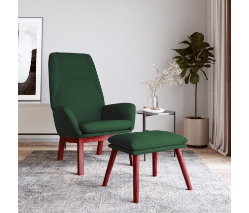 Sillón de relax con taburete tela verde oscuro