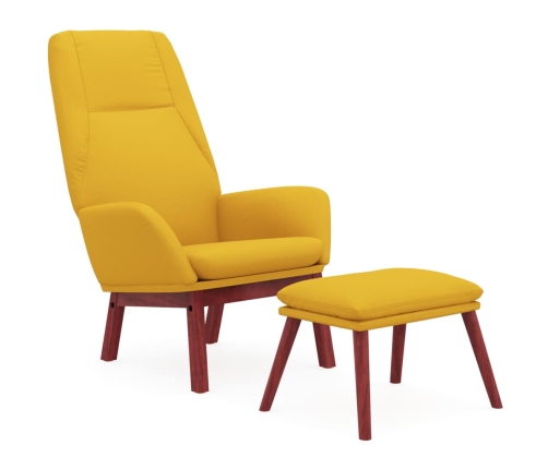 Sillón de relax con taburete tela amarillo mostaza