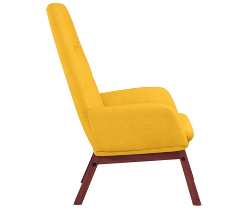 Sillón de relax con taburete tela amarillo mostaza