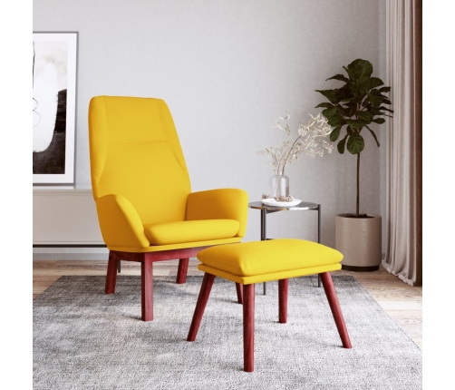 Sillón de relax con taburete tela amarillo mostaza