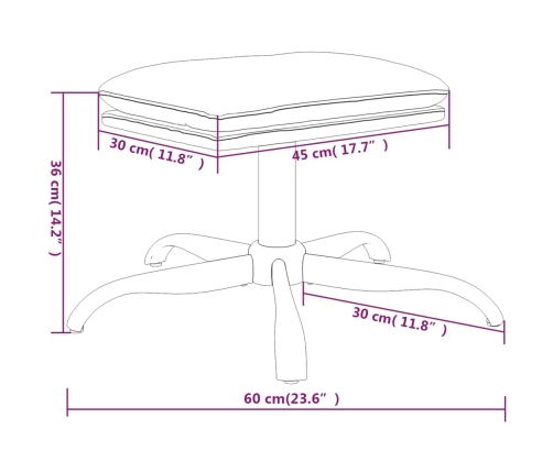 Sillón de relax con taburete tela de microfibra gris claro