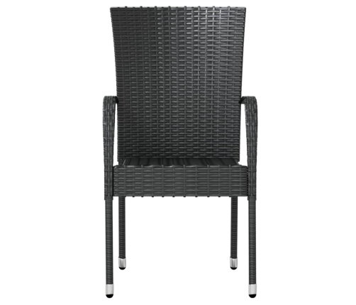 Juego de comedor para jardín 3 piezas ratán sintético negro