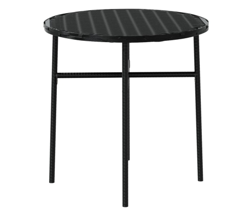 Juego de comedor para jardín 3 piezas ratán sintético negro