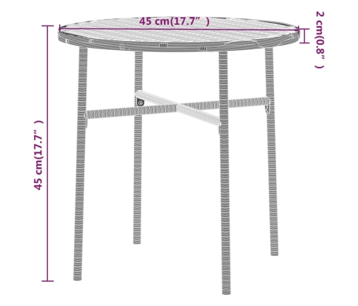 Juego de comedor para jardín 3 piezas ratán sintético negro